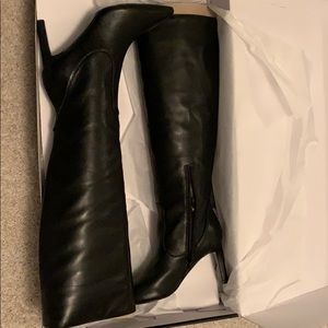 Nine West Black Leather Heeled Boots